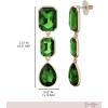imageJessica Simpson Emerald Green Drop Earrings for Women  GoldTone Triple Crystal Dangle Earrings  Elegant Teardrop Statement Jewelry