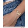 imageJessica Simpson GoldTone Butterfly Chain Bracelet  Adjustable Pav Crystal Accent Link Bracelet for Women  Fashion Jewelry