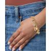 imageJessica Simpson GoldTone Charm Bracelet for Women Adjustable Chunky Bracelet with 7 CharmsHearts  Butterfly Gold Tone