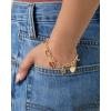 imageJessica Simpson GoldTone Charm Bracelet for Women Adjustable Chunky Bracelet with 7 CharmsHearts  Moon Gold Tone