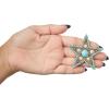 imageJessica Simpson Silver or GoldTone Brooch for Women Western Pins with Dangle Charms Turquoise or RhinestonesGold Turquoise Star