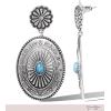 imageJessica Simpson Turquoise Drop Earrings for Women Oxidized SilverTone Turquoise Earrings with Dangle PendantSilver Oxidized