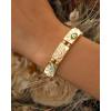 imageJessica Simpson Womens Evil Eye Bracelet GoldTone Evil Eye Bracelets for Women Turquoise and RhinestonesStretch Gold