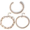 imageJessica Simpson 3Piece Bracelet Set GoldTone Chunky Bracelets 75quot2quot and Bangle
