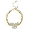 imageJessica Simpson GoldTone Butterfly Chain Bracelet  Adjustable Pav Crystal Accent Link Bracelet for Women  Fashion Jewelry