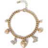 imageJessica Simpson GoldTone Charm Bracelet for Women Adjustable Chunky Bracelet with 7 CharmsHearts  Butterfly Gold Tone