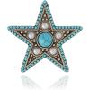 imageJessica Simpson Silver or GoldTone Brooch for Women Western Pins with Dangle Charms Turquoise or RhinestonesGold Turquoise Star