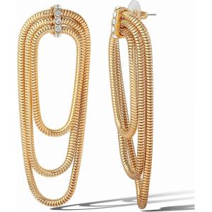imageJessica Simpson Drop Earrings for Women Layered Coil GoldTone Statement Earrings with Crystal Embellishments