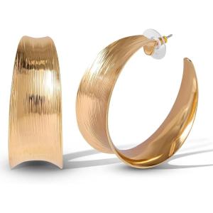 imageJessica Simpson Silver of GoldTone Hoop Earrings for Women Trendy Drop or Hoops Earrings Silver or Gold TonePlatedYellow Flat Hoop
