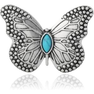 imageJessica Simpson Silver or GoldTone Brooch for Women Western Pins with Dangle Charms Turquoise or RhinestonesSilver Turquoise Butterfly