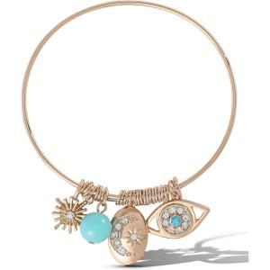 imageJessica Simpson Womens Evil Eye Bracelet GoldTone Evil Eye Bracelets for Women Turquoise and RhinestonesTurquoise Evil Eye