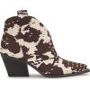 imageJessica Simpson Womens Zadie Ankle BootDark BrownWhite Cow Print Microsuede