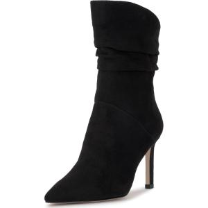 imageJessica Simpson Womens Elisti Pull On Stiletto MidCalf BootsBlack Supreme Microsuede