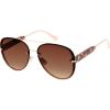 imageJessica Simpson Womens J6354 RGDTSClassic Metal Aviator Pilot Sunglasses Rosegold Tortoise One Size