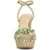 imageJessica Simpson Womens Immie Platform Sandal with Ankle StrapGreen Multi Jungle Jacquard