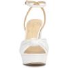 imageJessica Simpson Womens Immie Platform Sandal with Ankle StrapWhite Mini Lizard