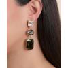 imageJessica Simpson Black Crystal Drop Earrings for Women  GoldTone Geometric Dangle Earrings with MultiStone Design  Elegant Statement Jewelry