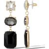 imageJessica Simpson Black Crystal Drop Earrings for Women  GoldTone Geometric Dangle Earrings with MultiStone Design  Elegant Statement Jewelry
