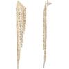 imageJessica Simpson Dangle Chain Earrings for Women Silver or GoldTone Fringe Earrings with CrystalsGold