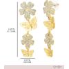 imageJessica Simpson GoldTone Butterfly Earrings for Women Drop or Hoop Earrings with Butterflies and Clear CrystalsGold Crystal Flower