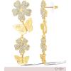 imageJessica Simpson GoldTone Butterfly Earrings for Women Drop or Hoop Earrings with Butterflies and Clear CrystalsGold Crystal Flower