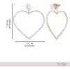 imageJessica Simpson Heart Drop Earrings for Women  GoldTone Open Heart Dangle Earrings with Sparkling Rhinestones  Romantic Statement Jewelry