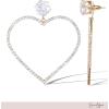 imageJessica Simpson Heart Drop Earrings for Women  GoldTone Open Heart Dangle Earrings with Sparkling Rhinestones  Romantic Statement Jewelry