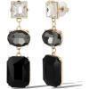 imageJessica Simpson Black Crystal Drop Earrings for Women  GoldTone Geometric Dangle Earrings with MultiStone Design  Elegant Statement Jewelry