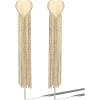 imageJessica Simpson Dangle Chain Earrings for Women Silver or GoldTone Fringe Earrings with CrystalsGold Heart