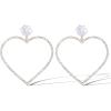 imageJessica Simpson Heart Drop Earrings for Women  GoldTone Open Heart Dangle Earrings with Sparkling Rhinestones  Romantic Statement Jewelry