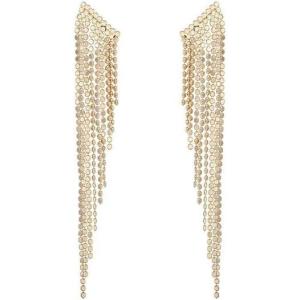 imageJessica Simpson Dangle Chain Earrings for Women Silver or GoldTone Fringe Earrings with CrystalsGold