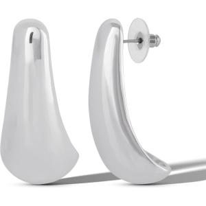 imageJessica Simpson Drop Stud Earrings for Women Polished SilverTone Drop Earrings