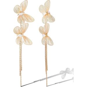 imageJessica Simpson GoldTone Butterfly Earrings for Women Drop or Hoop Earrings with Butterflies and Clear CrystalsGold Tassel Butterfly