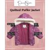 imageJessica Simpson Baby Infant Girls Puffer Jacket  Quilted Sherpa Lined Hood Heated Winter Jackets for Toddler Girls 12M24MPlum Print