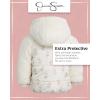 imageJessica Simpson Baby Infant Girls Puffer Jacket  Quilted Sherpa Lined Hood Heated Winter Jackets for Toddler Girls 12M24MWhite Floral