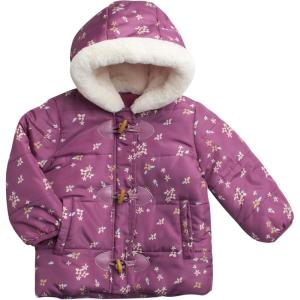 imageJessica Simpson Baby Infant Girls Puffer Jacket  Quilted Sherpa Lined Hood Heated Winter Jackets for Toddler Girls 12M24MPlum Print