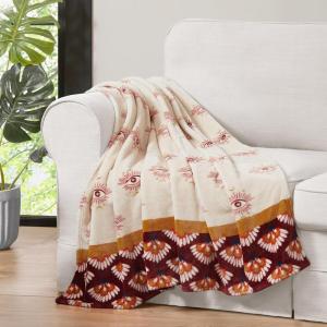 imageJessica Simpson Plush 50quotX70quot Throw Blanket  Mila Floral  Luxurious Plush Blanket for Ultimate Comfort and Cozy WarmthCeleste BurgundyRed