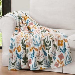 imageJessica Simpson Plush 50quotX70quot Throw Blanket  Mila Floral  Luxurious Plush Blanket for Ultimate Comfort and Cozy WarmthMila Floral