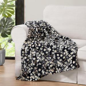imageJessica Simpson Plush 50quotX70quot Throw Blanket  Mila Floral  Luxurious Plush Blanket for Ultimate Comfort and Cozy WarmthWildflower Park Black