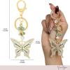 imageJessica Simpson Pave Crystal Keychain for Women Cute Purse Charms and Bag Charms for Handbag Tote Bag BackpackBlue Butterfly