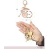 imageJessica Simpson Pave Crystal Keychain for Women Cute Purse Charms and Bag Charms for Handbag Tote Bag BackpackGold Heart Key