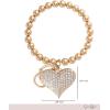 imageJessica Simpson Pave Crystal Keychain for Women Cute Purse Charms and Bag Charms for Handbag Tote Bag BackpackGold Pave Heart