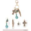 imageJessica Simpson Pave Crystal Keychain for Women Cute Purse Charms and Bag Charms for Handbag Tote Bag BackpackGold Turquoise Dangle