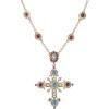imageJessica Simpson Pave Cross Necklace for Women Multicolored Glass Stone 16quot2quot GoldTone Cross Pendant Necklace