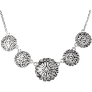 imageJessica Simpson Casting Flowers Pendant Necklace for Women 17quot3quot Antique SilverPlated Womens Necklace with Flowers