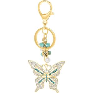 imageJessica Simpson Pave Crystal Keychain for Women Cute Purse Charms and Bag Charms for Handbag Tote Bag BackpackBlue Butterfly
