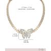 imageJessica Simpson Pave Crystal Butterfly Choker Necklace for Women 13quot3quot GoldTone Butterfly Necklace for Women