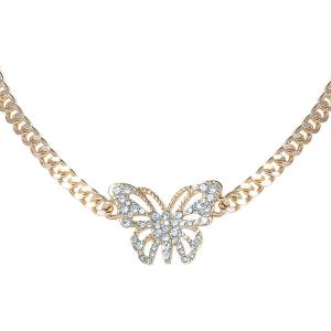 imageJessica Simpson Pave Crystal Butterfly Choker Necklace for Women 13quot3quot GoldTone Butterfly Necklace for Women