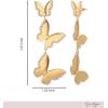 imageJessica Simpson Butterfly Earrings for Women GoldTone Butterfly Statement Earrings with Crystal Accents Dressy Earrings