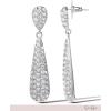 imageJessica Simpson Clear Crystal Teardrop Earrings for Women SilverTone Rhinestone Drop Earrings
